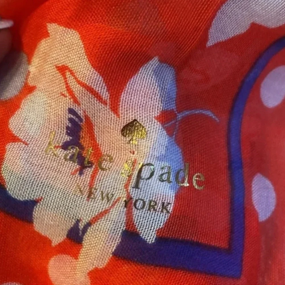 KATE SPADE, Springtime Floral Oblong Scarf in Ponderosa Red, NWT